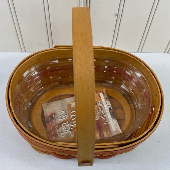 Longaberger Mothers Day ‘99 Tea For Two 7.5" Swinging Handle & Protector Basket - Picture 3 of 14